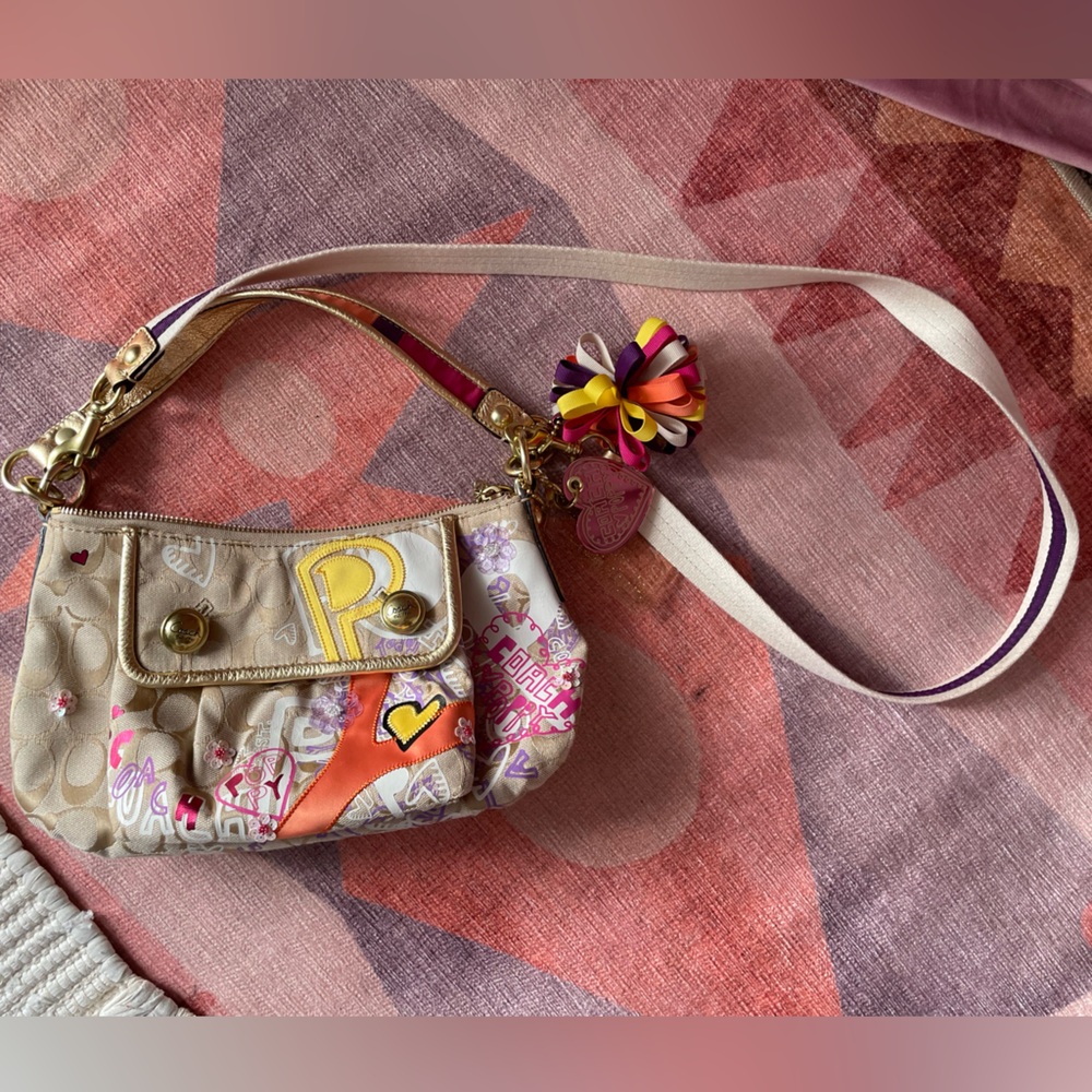 Coach Poppy Bag w/Charms and Double Straps - Picture 3 of 8